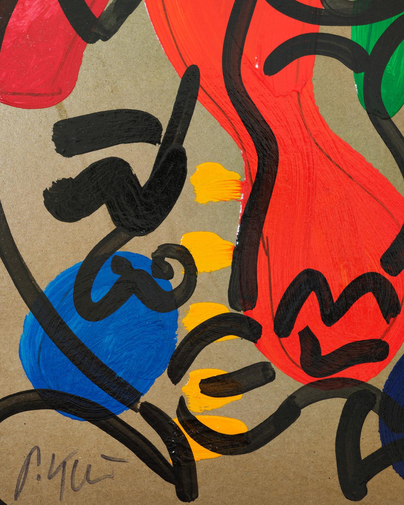 Gemälde von Peter Keil, Acryl auf Karton, Rot/Blau/Grün/Gelb, C 1970, Deutschland im Angebot 5