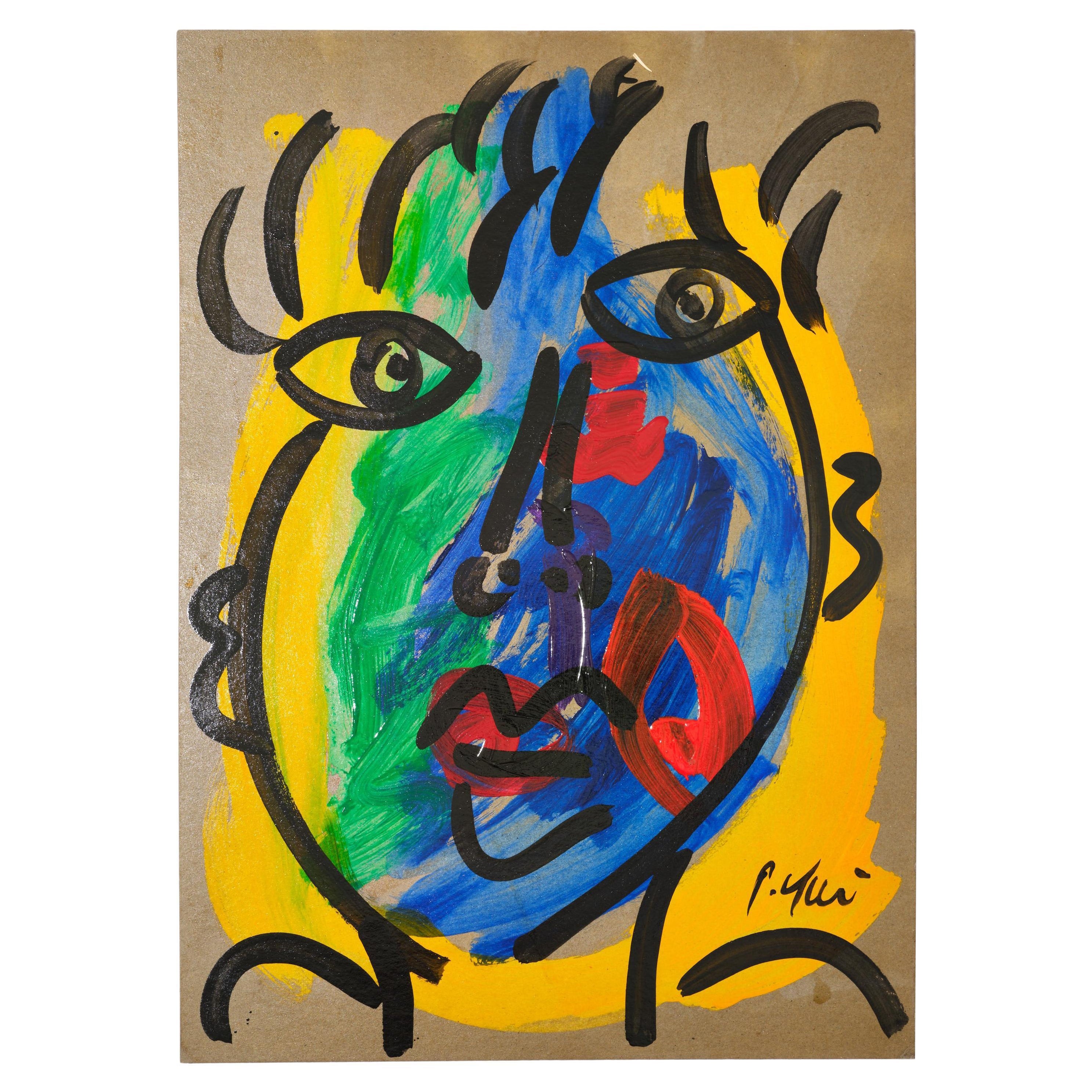 Painting by Peter Keil, C 1970, Signed, Acrylic on Board, Modern Art, No Frame