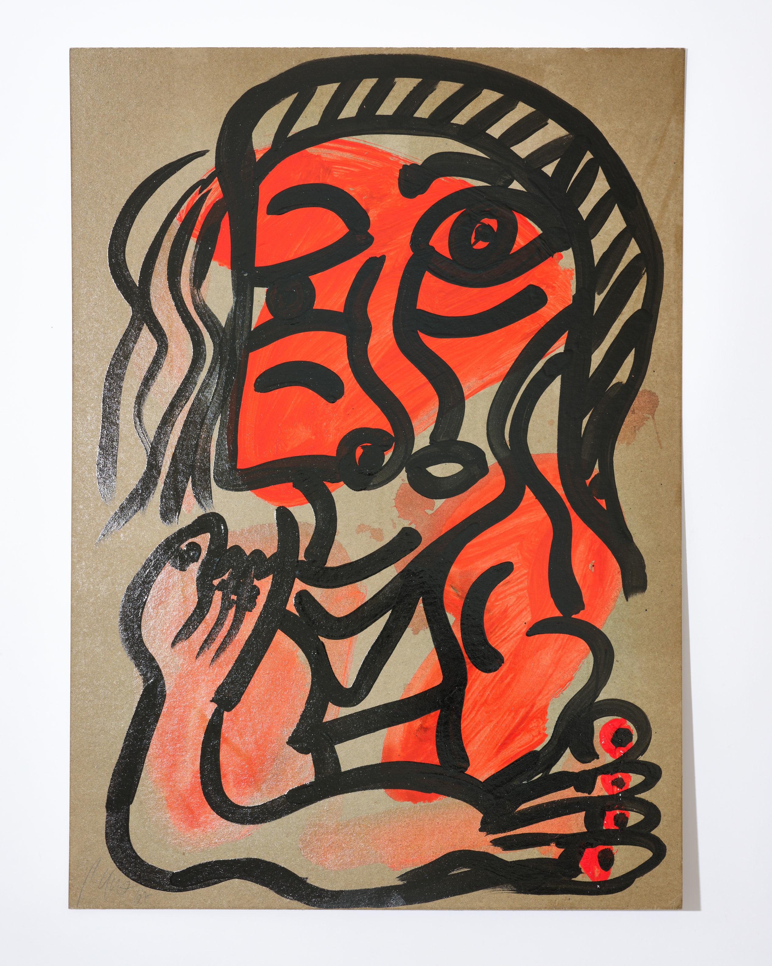 Gemälde von Peter Keil, ca. 1970, signiert, Acryl auf Karton, ohne Rahmen, Deutschland im Angebot 4