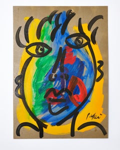Painting by Peter Keil, C 1970, Signed, Acrylic on Board, Art, Germany, No Frame