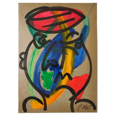 Gemälde von Peter Keil, ca. 1970, signiert, Acryl auf Karton, Deutschland, ohne Rahmen