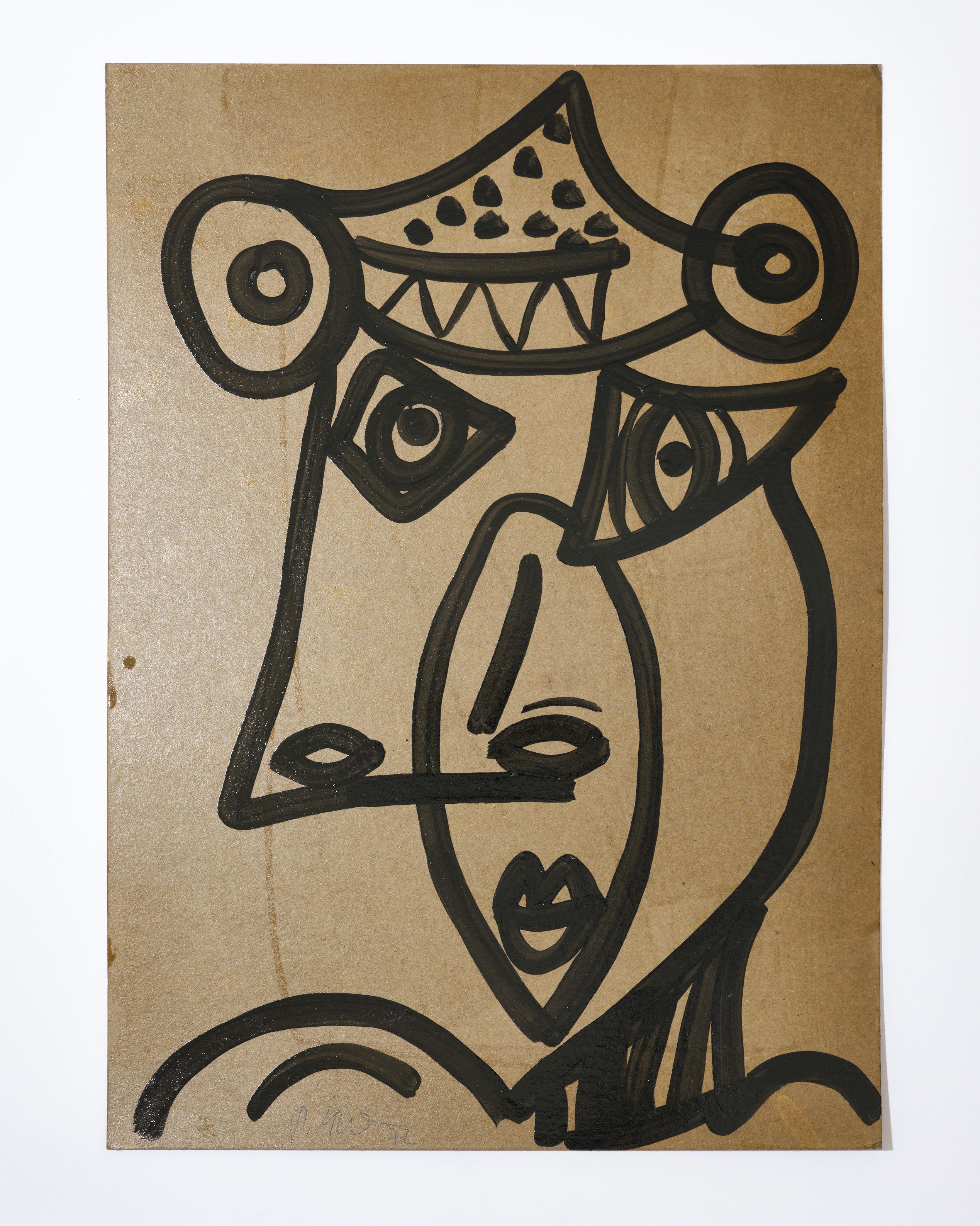 Gemälde von Peter Keil, ca. 1972, Acryl auf Karton, signiert, ohne Rahmen, Deutschland, Kunst im Angebot 1