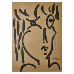 Pintura de Peter Keil, C 1974, Acrílico sobre papel gris, Alemania, Sin marco, Firmada