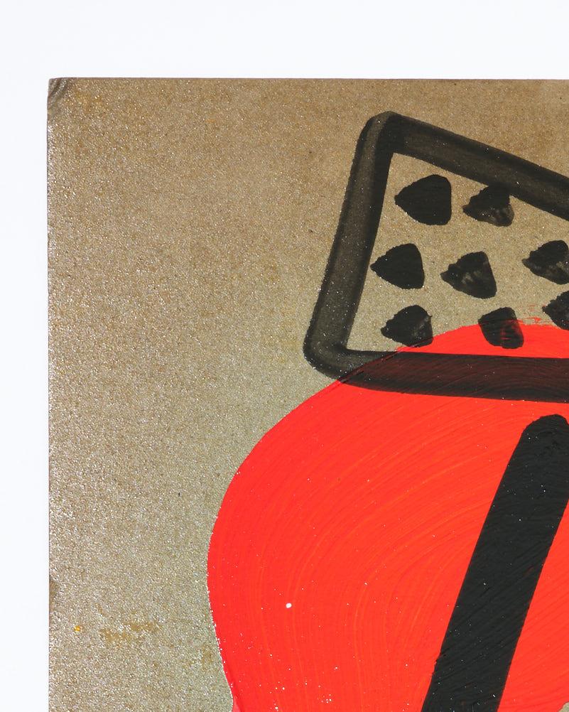 Pintura de Peter Keil, Acrílico sobre papel, C 1974, Alemania, Rojo/Azul/Amarillo/Negro en venta 3