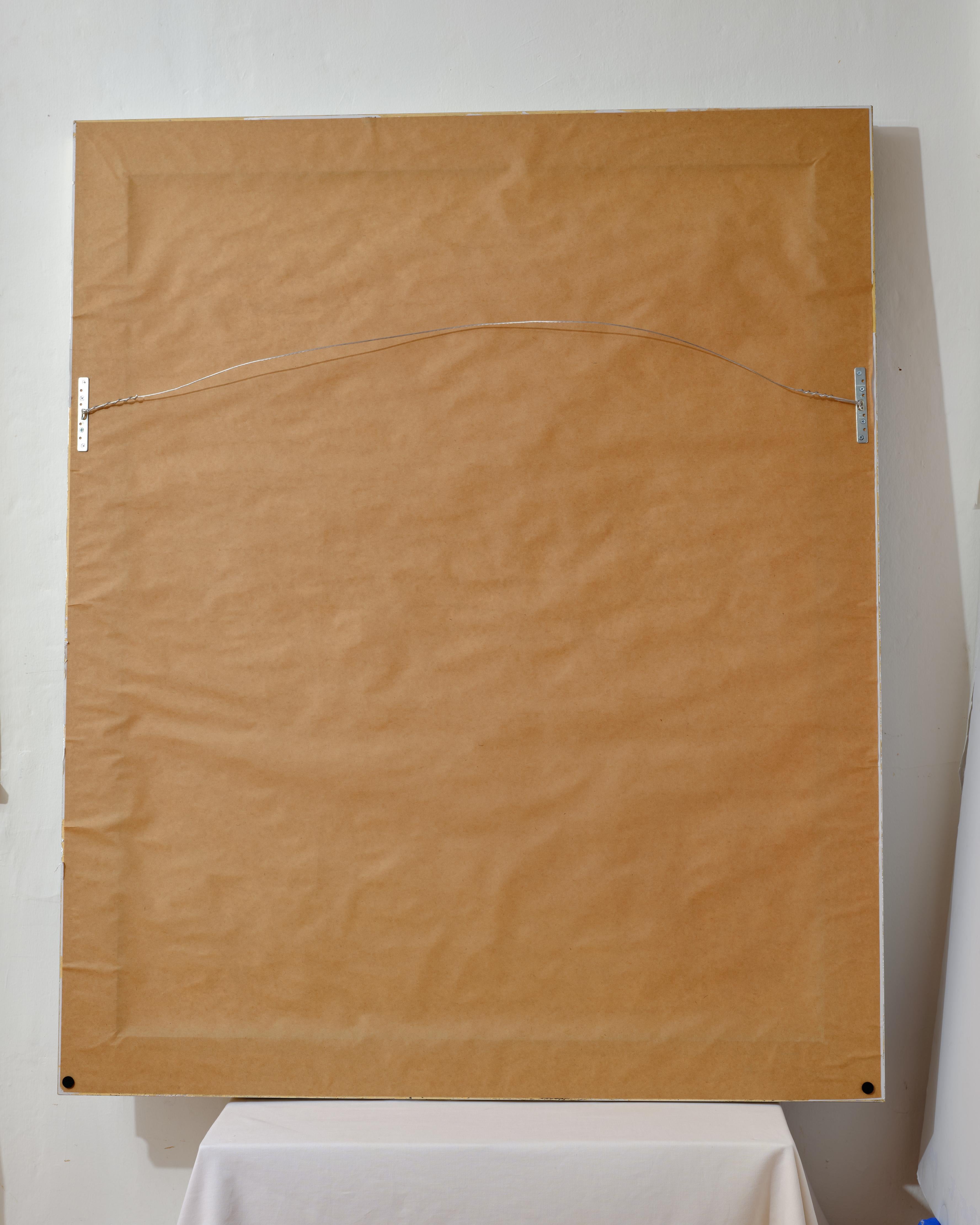 Gemälde von Peter Keil, ca. 1976, gerahmt in Silberrahmen, Acryl auf Papier, groß im Angebot 1