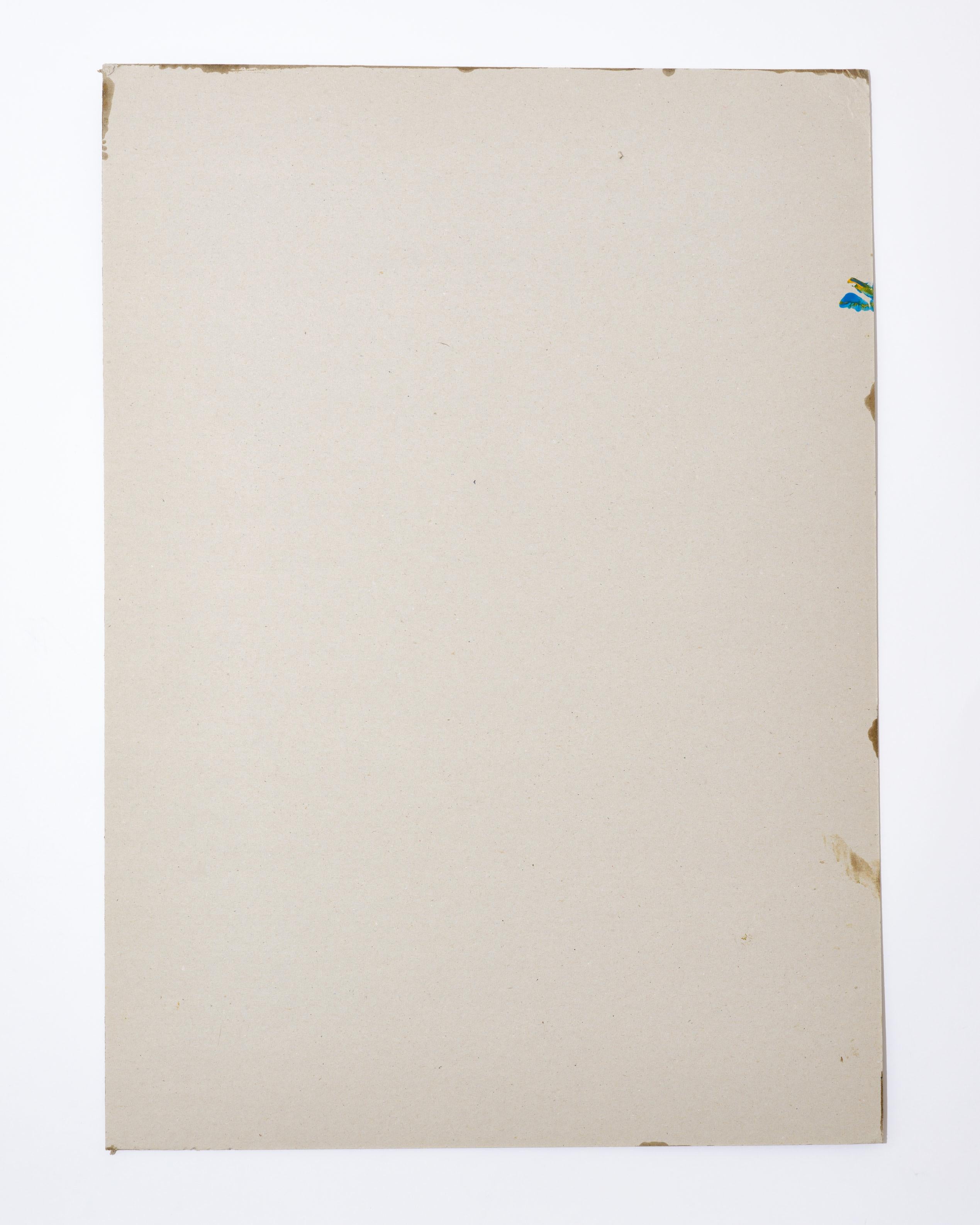 Gemälde von Peter Keil, Acryl auf Papier, Rot/Blau/Grün/Gelb, C 1977, Deutschland (Ende des 20. Jahrhunderts) im Angebot