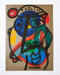 Painting by Peter Keil, C 1977, Signed, Acrylic on Board, Germany, No Frame, Art