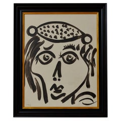 Peinture de Peter Keil, C.I.C. 1979, cadre en bois noir et blanc, Modernity, On Board