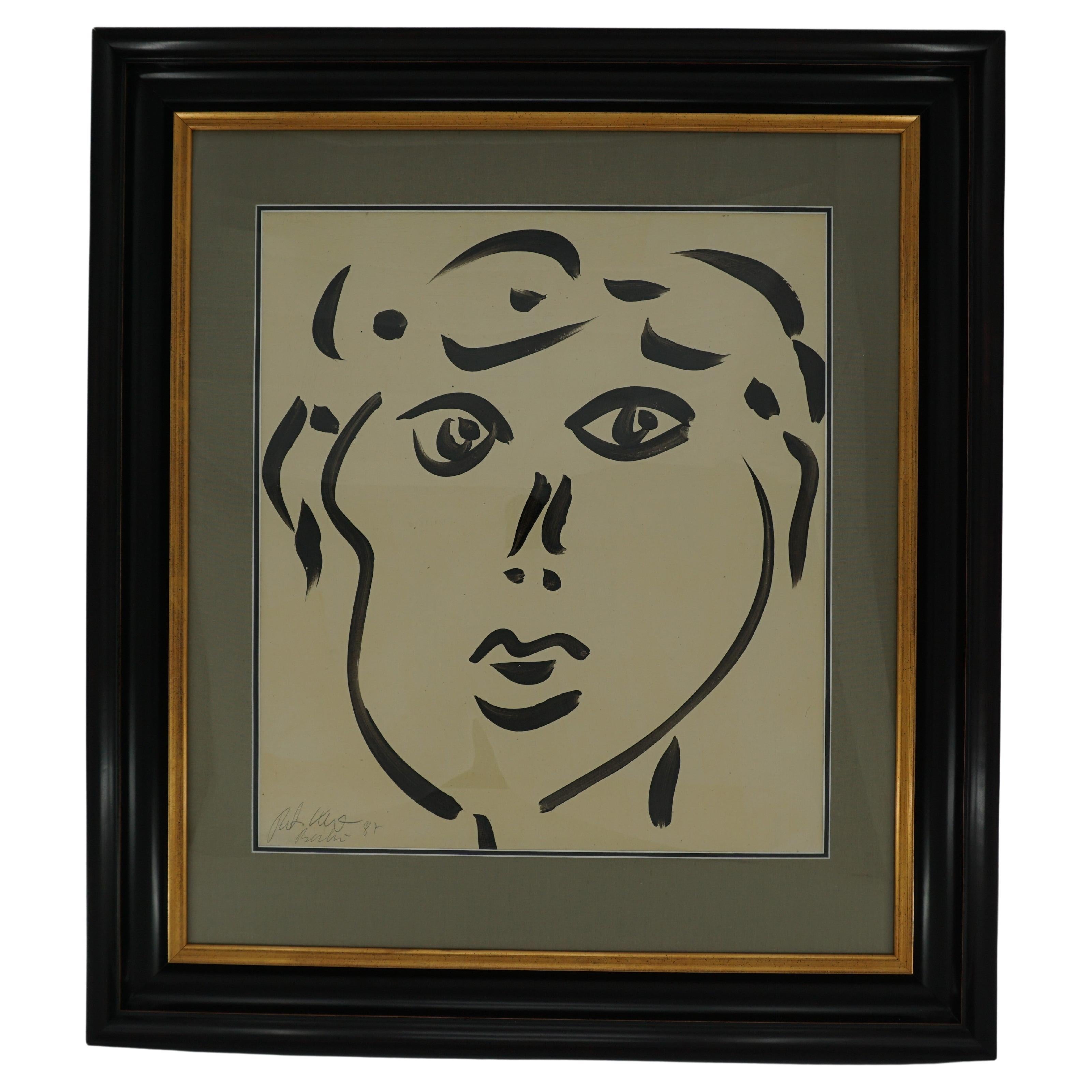 Painting by Peter Keil, C 1987, "The Lady", Acrylic, New Wood Frame