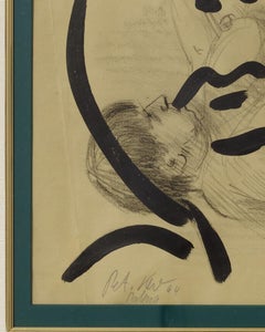 Gemälde von Peter Keil, Midcentury Art, 1964, Moderne Kunst, gerahmt, Papier, signiert