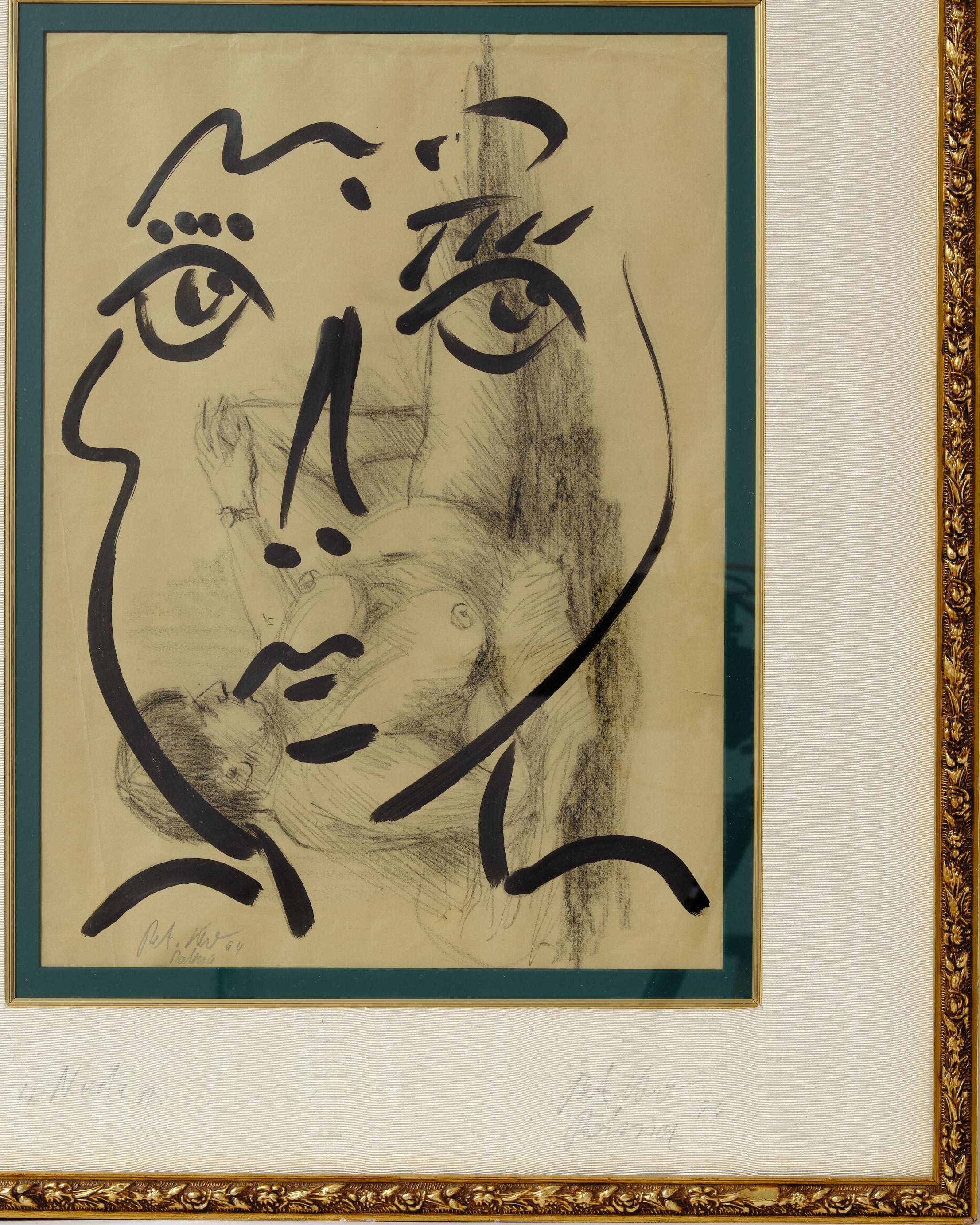 Gemälde von Peter Keil, Midcentury Art, 1964, Moderne Kunst, auf Papier, gerahmt (Moderne der Mitte des Jahrhunderts) im Angebot