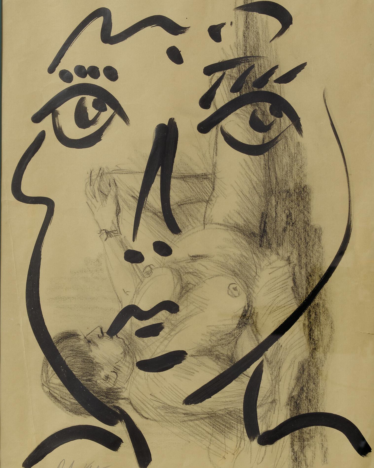 Peint à la main Peinture de Peter Keil, Art du milieu du siècle, 1964, Art moderne, sur papier, encadré en vente