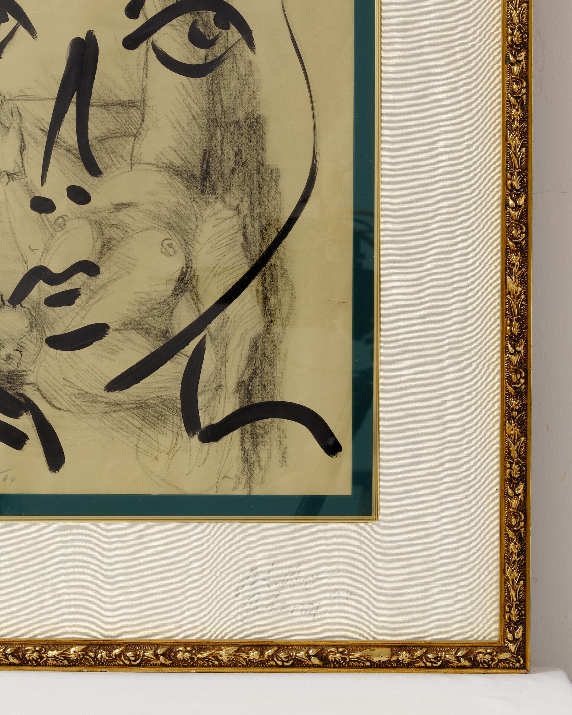 Gemälde von Peter Keil, Midcentury Art, 1964, Moderne Kunst, auf Papier, gerahmt (Mitte des 20. Jahrhunderts) im Angebot