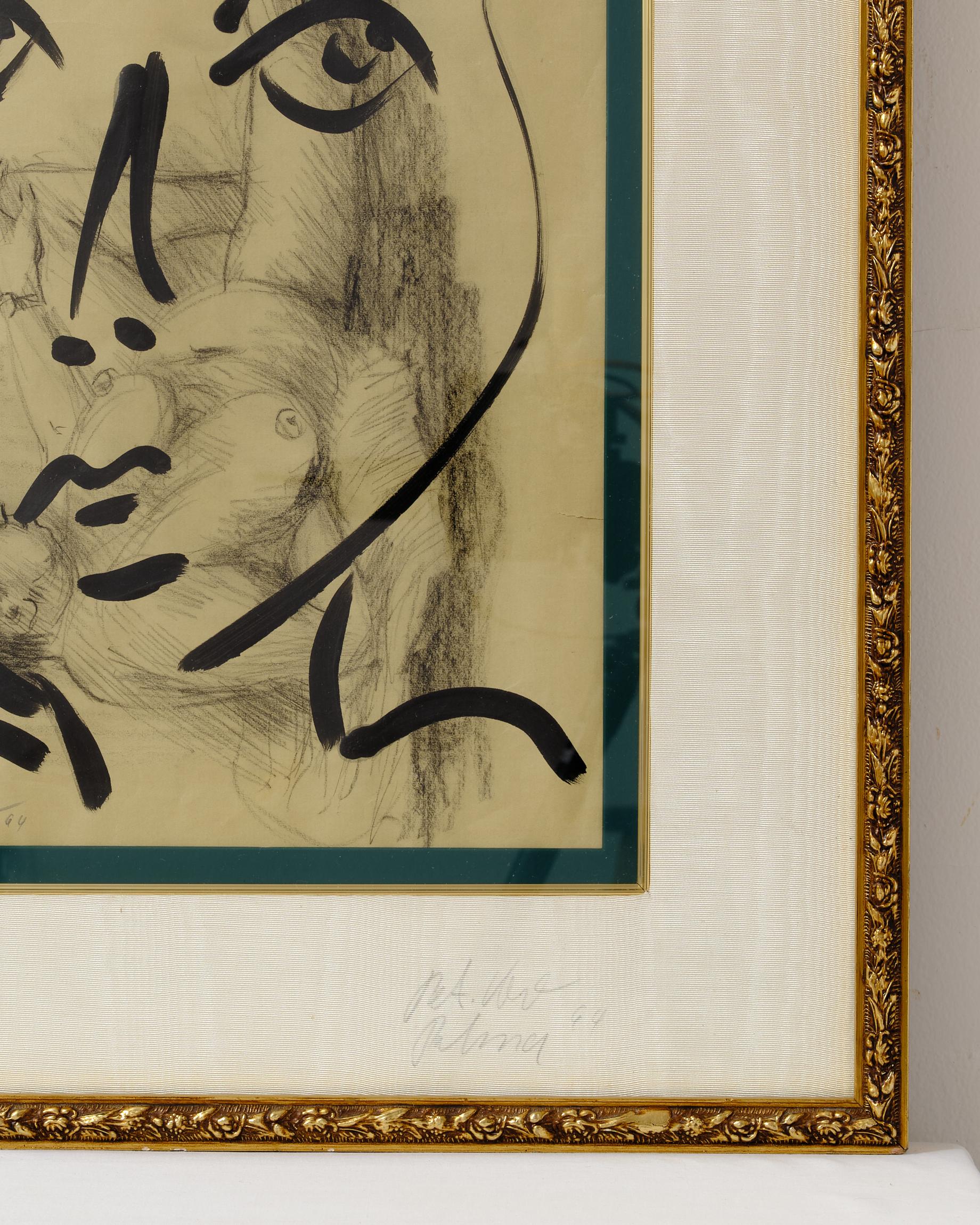 German Painting by Peter Keil, Midcentury Art, 1964, Modern Art, Framed, Paper, Signed For Sale