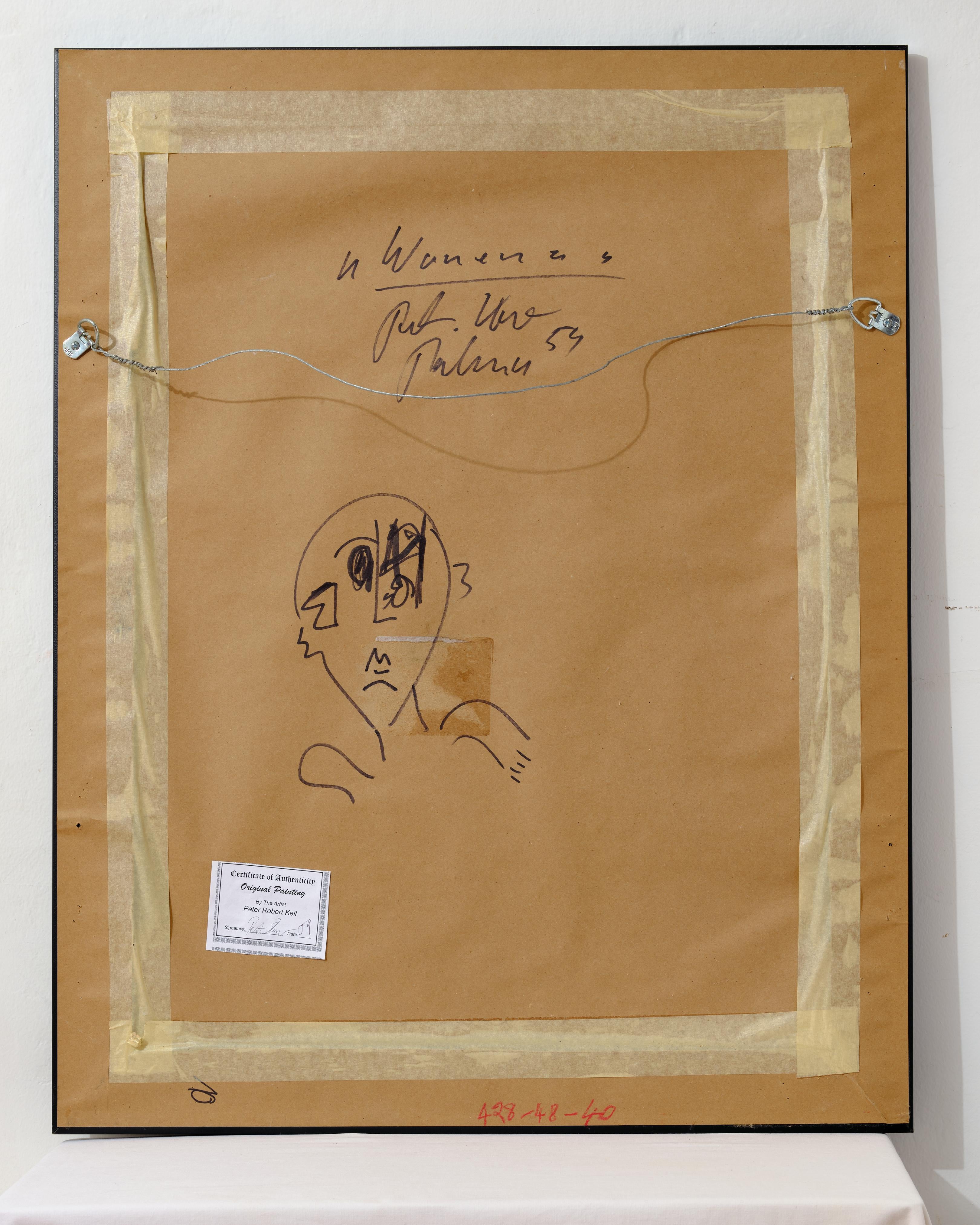 Peinture de Peter Keil, Art moderne du milieu du siècle, peinte à Paris, sur papier, 1959 en vente 2