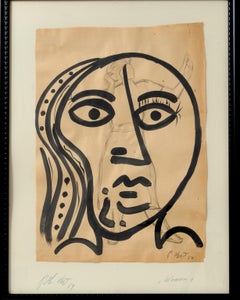 Peinture de Peter Keil, Art moderne du milieu du siècle, peinte à Paris, sur papier, 1959
