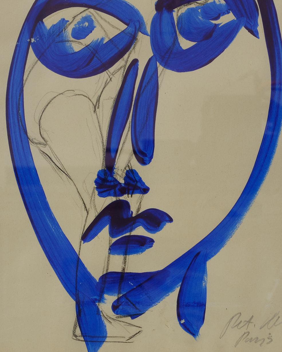 Painting by Peter Keil, Mid-Century Modern Art, 1965, on Paper, Painted in Paris 1