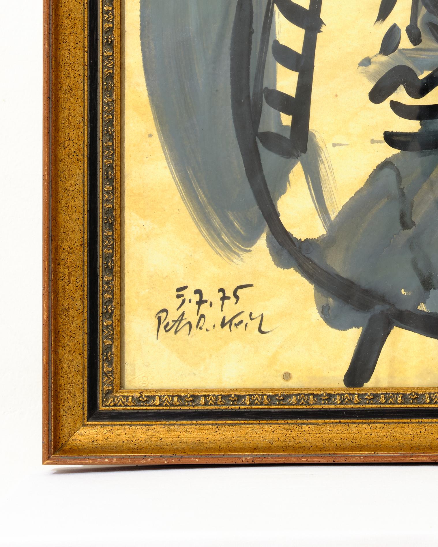 Fin du 20e siècle Peinture de Peter Keil, Art moderne du milieu du siècle, peinte à Paris, C 1975 en vente
