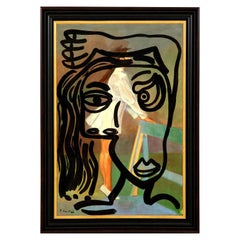 Painting by Peter Keil, Mid-Century Modern Art, 1977, Fall Colors, Oil on Canvas
