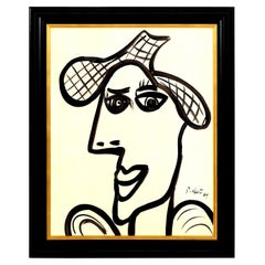 Painting by Peter Keil Mid-Century Modern Art, Black & White Art, C 1964, Signed