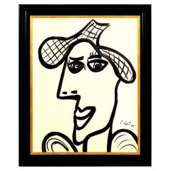 Gemälde von Peter Keil, Moderne Kunst der Mitte des Jahrhunderts, Schwarz-Weiß-Kunst, ca. 1964, signiert