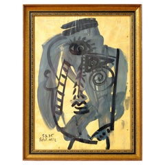 Pintura de Peter Keil, Arte moderno de mediados de siglo, Pintado en París, C 1975, Moderno