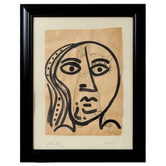 Painting by Peter Keil, Mid-Century Modern Art, Painted in Paris, On Paper, 1959