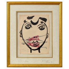 Pintura de Peter Keil, Arte de mediados de siglo, "Desfile de moda", 1959, Acrílico sobre papel