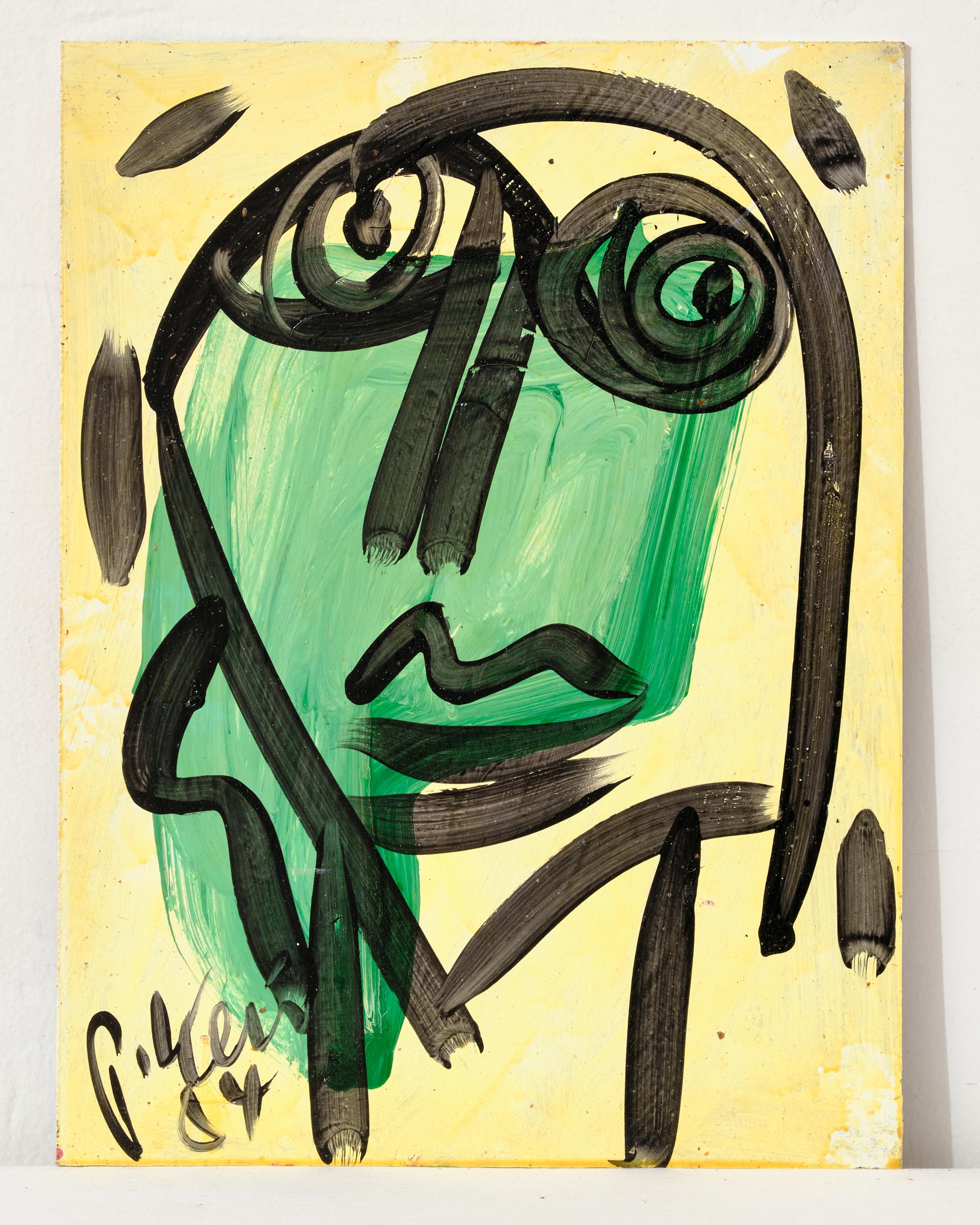 Fin du 20e siècle Peinture de Peter Keil, moderne, acrylique sur panneau, signée, vers 1984, Art moderne en vente
