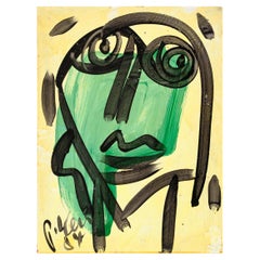Peinture de Peter Keil, Moderne, Acrylique sur panneau, Signée, Art Moderne, C 1984