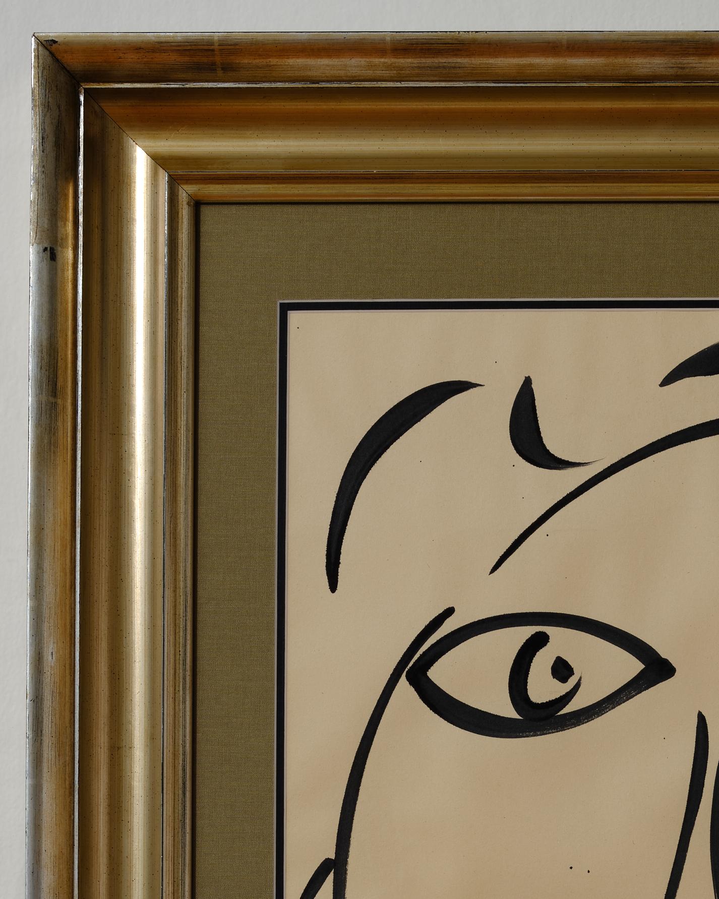 Modern Painting by Peter Keil, New Silver Wood Frame with Linen Mating, C 1962, Acrylic For Sale