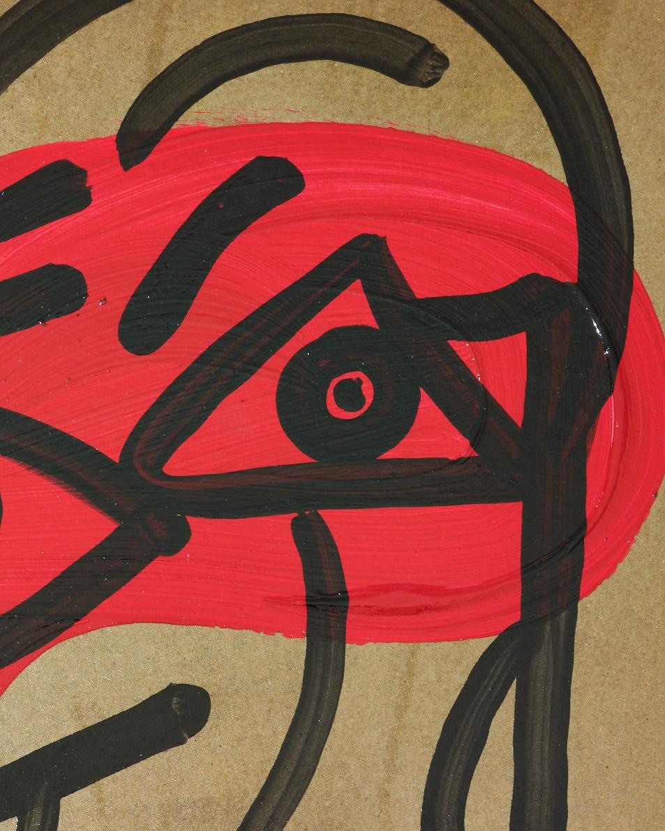 Gemälde von Peter Keil, signiert, auf grauem Karton gemalt, ca. 1977, ohne Rahmen im Angebot 4