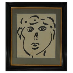 Quadro di Peter Keil "La Signora" Bianco e Nero, Acrilico, Cornice di legno nuova, C.C. 1987