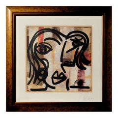 Painting by Peter Keil, "the Lady", Fall Colors, Acrylic, Modern, C 1987, Framed