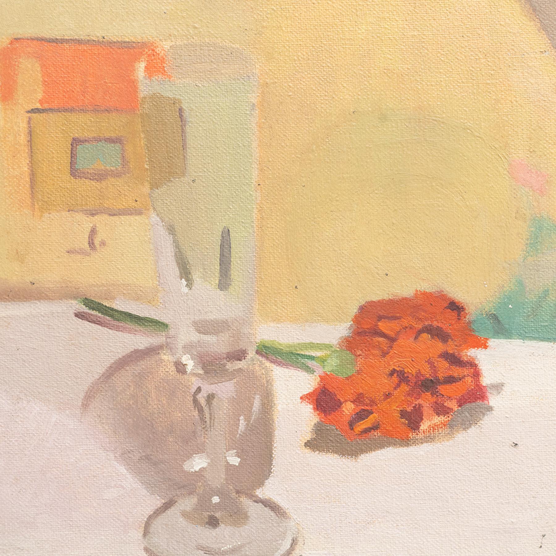 Peinture de Q. Cano, huile sur toile, vers 1960 en vente 6