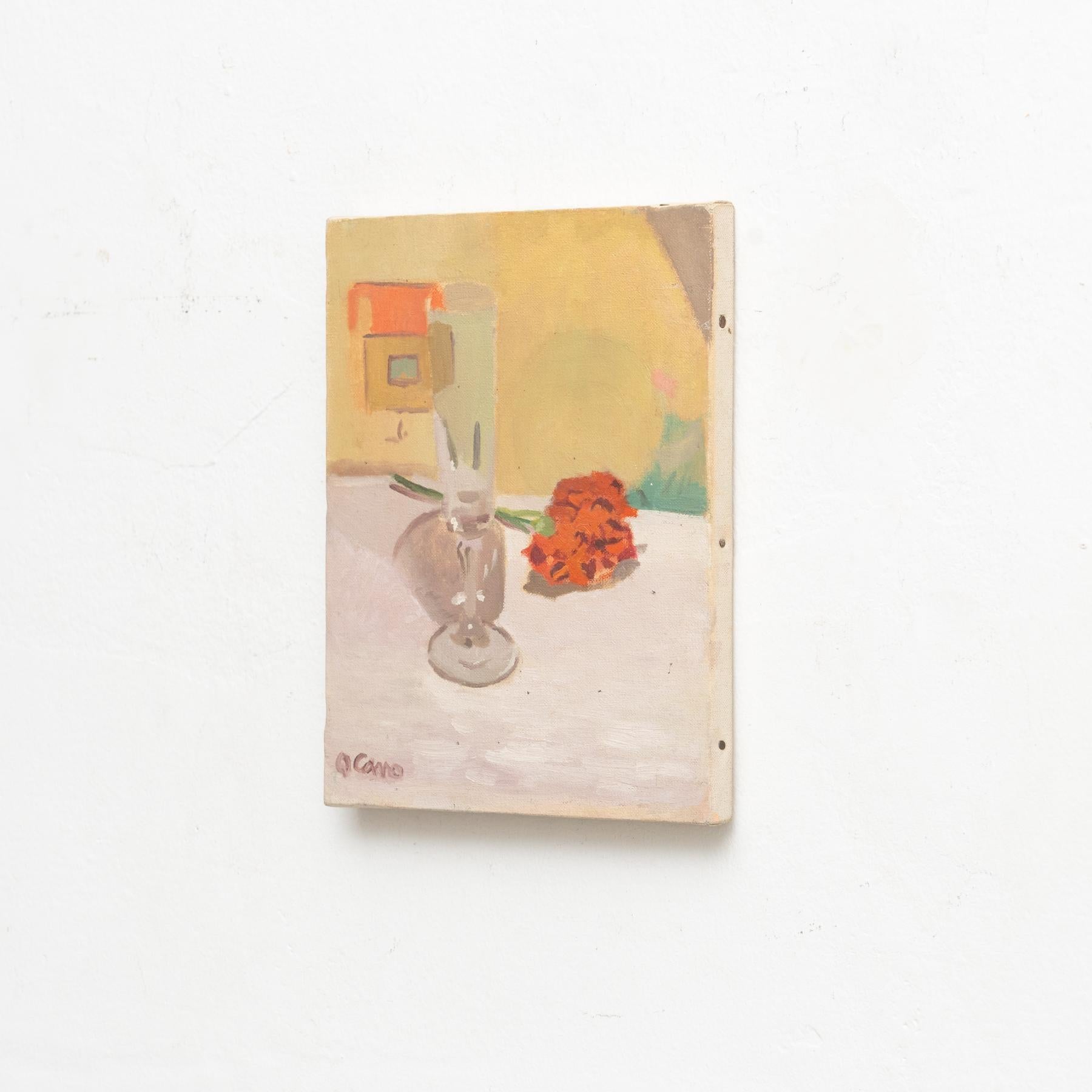 Gemälde von Q. Cano, Öl auf Leinwand, um 1960 (Spanisch) im Angebot