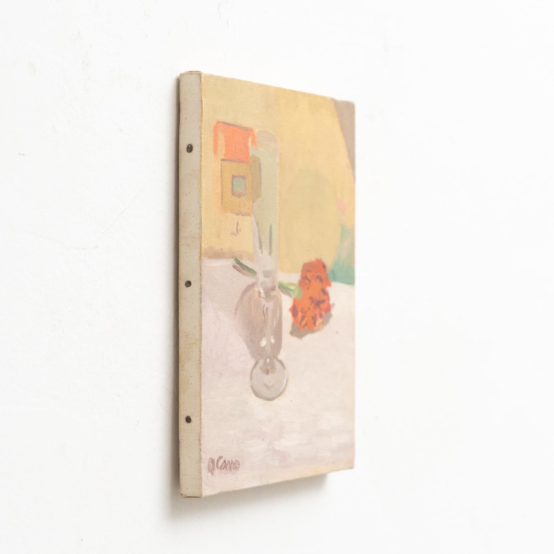 Gemälde von Q. Cano, Öl auf Leinwand, um 1960 (Mitte des 20. Jahrhunderts) im Angebot
