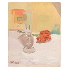 Peinture de Q. Cano, huile sur toile, vers 1960