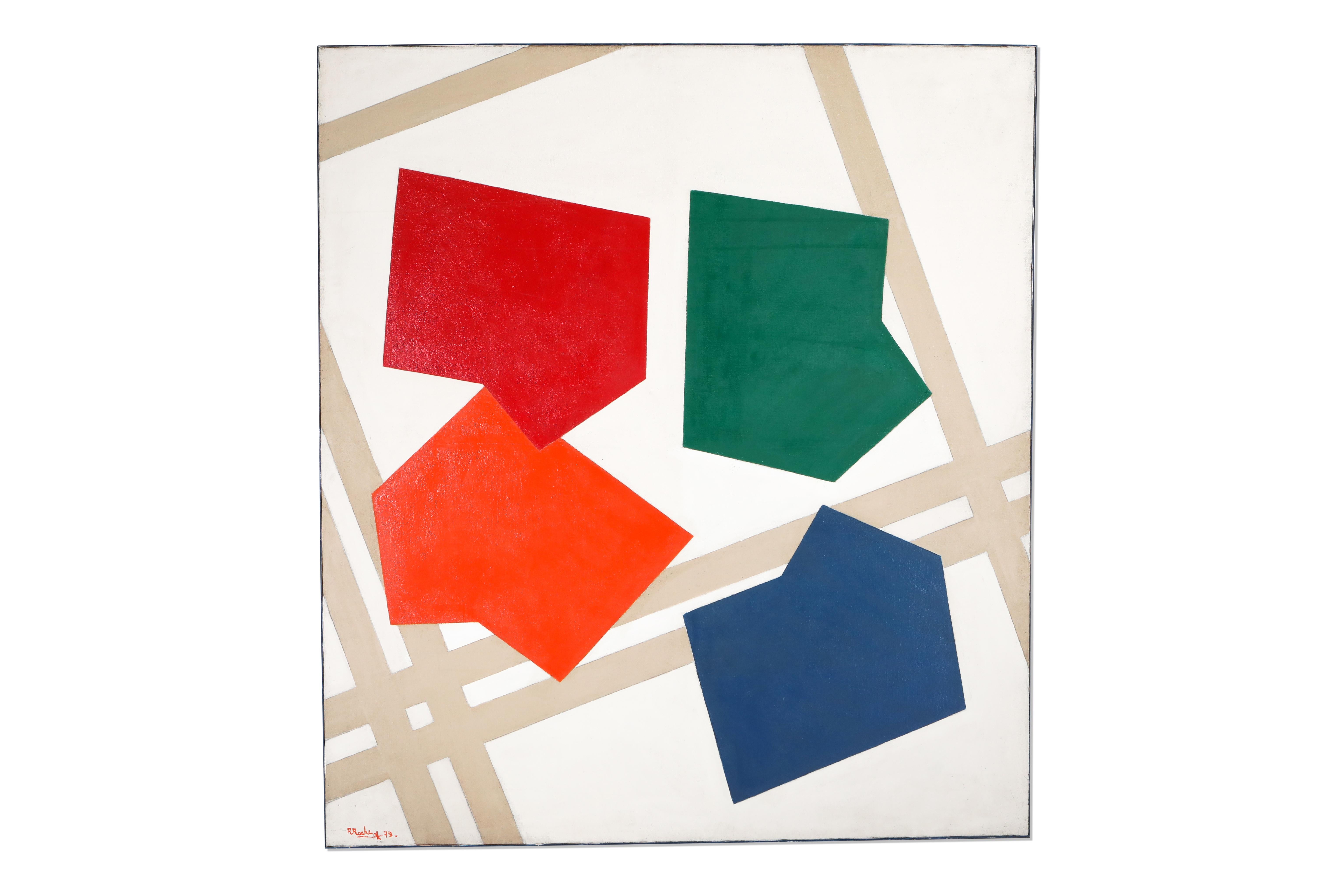 Painting by René Roche; 1979; Contemporary Painting; Post-war Artwork; Graphic Artwork; France; 

Exhibited in the exhibition 'Espace et abstraction' in Palais Saint-Jean in Lyon, France in 1979.

René Roche was born in Vienne, France, in 1932.
