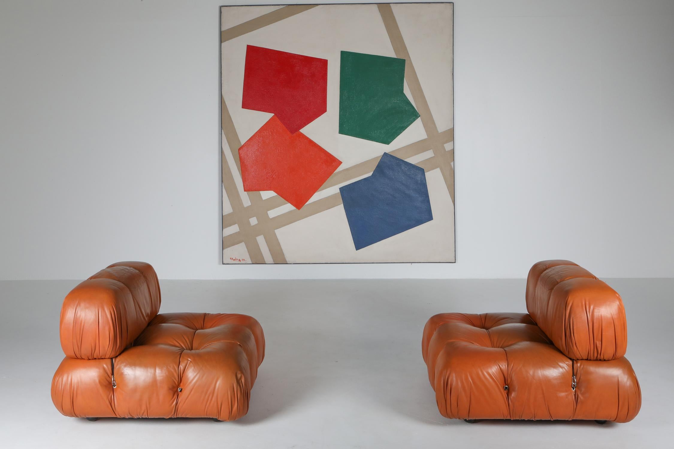 Canvas Abstract Painting by René Roche, France, 1979 For Sale