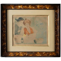 Gemälde von Richard Ranft, Junge Frau und Papageienkostüme