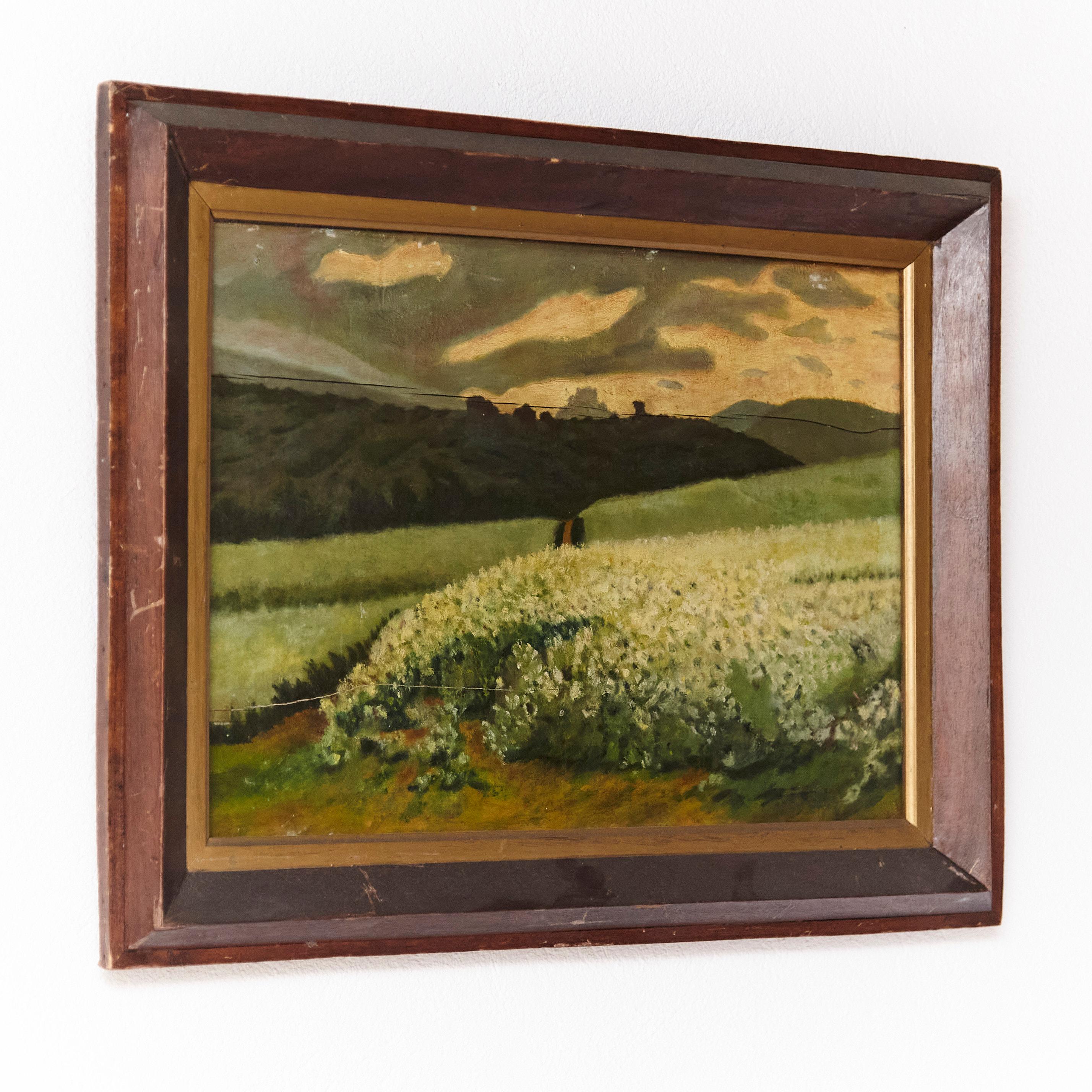 Painting, oil on wood

Made in Spain, circa 1940.

By unknown artist

In good original condition, with minor wear consistent with age and use, preserving a beautiful patina.

