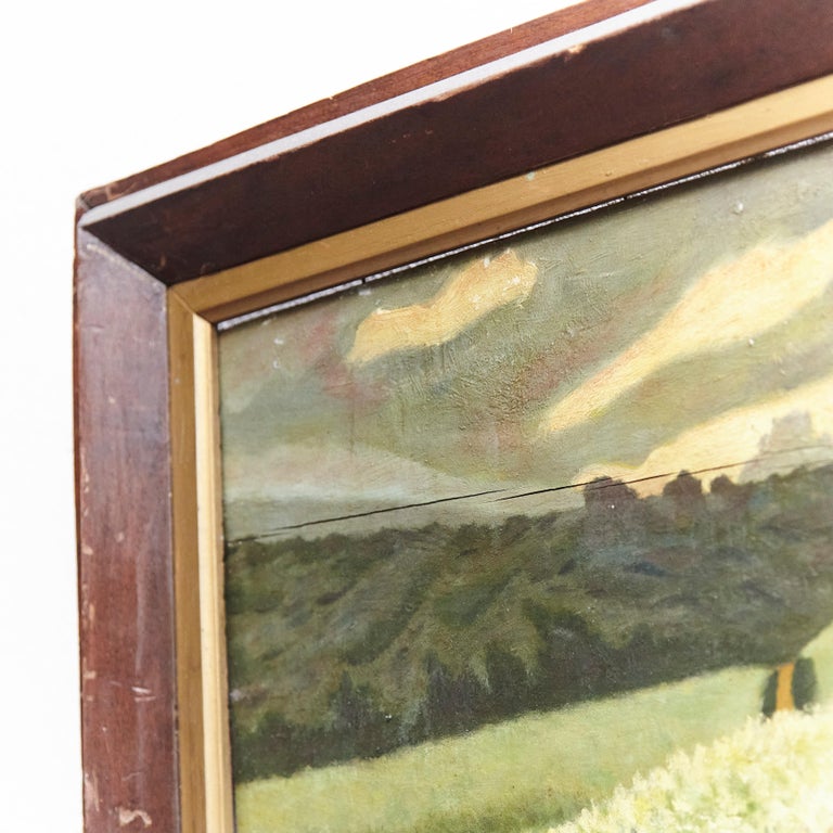 Painting by Unknown Artist, Oil on Wood, circa 1940 For Sale at 1stDibs