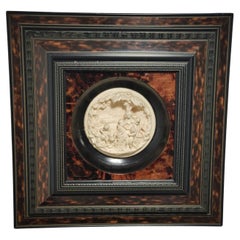Antique Painting Carved In Sea Foam 19th Century