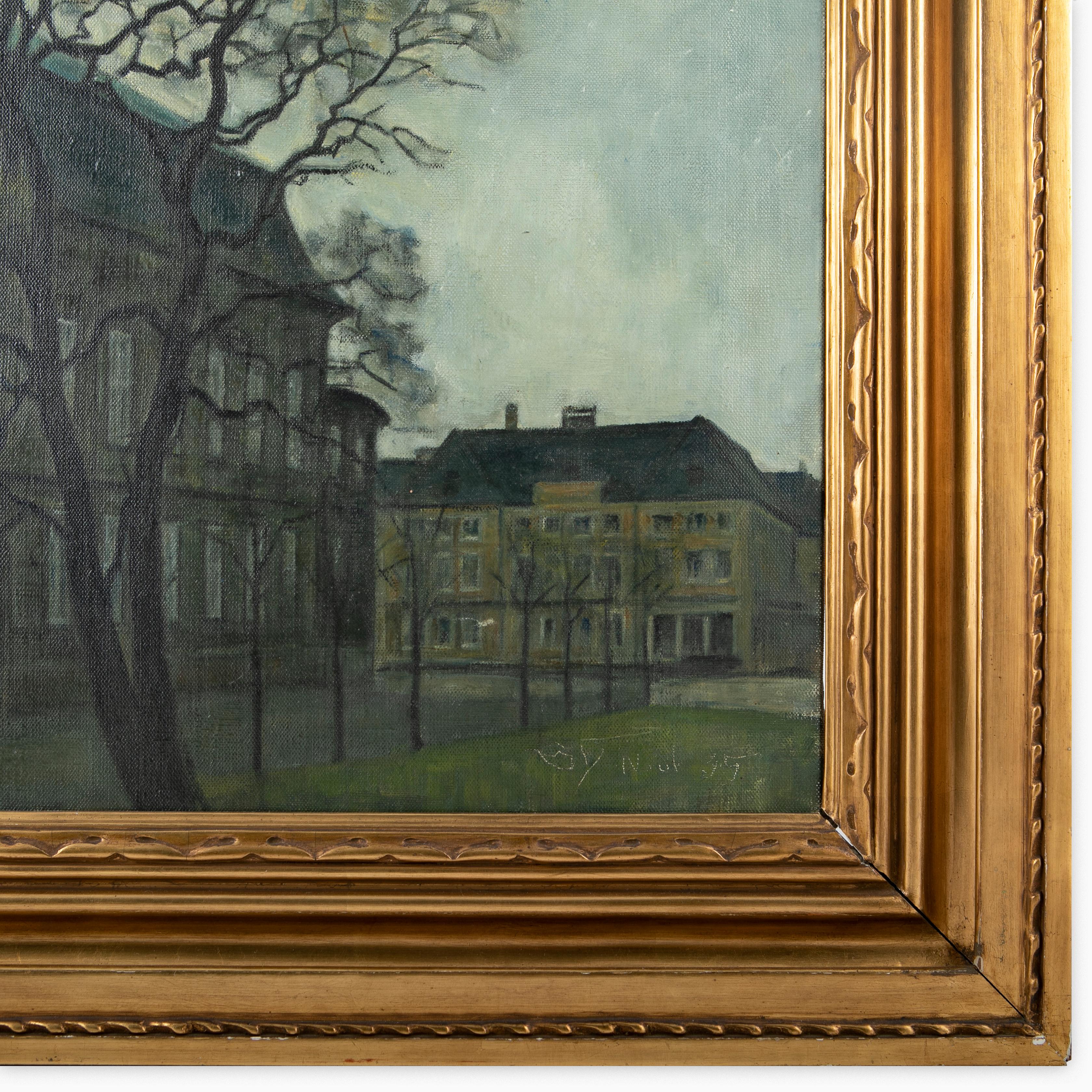 Gilt Painting Christiansborg in Autumn by Svend Hammershøi