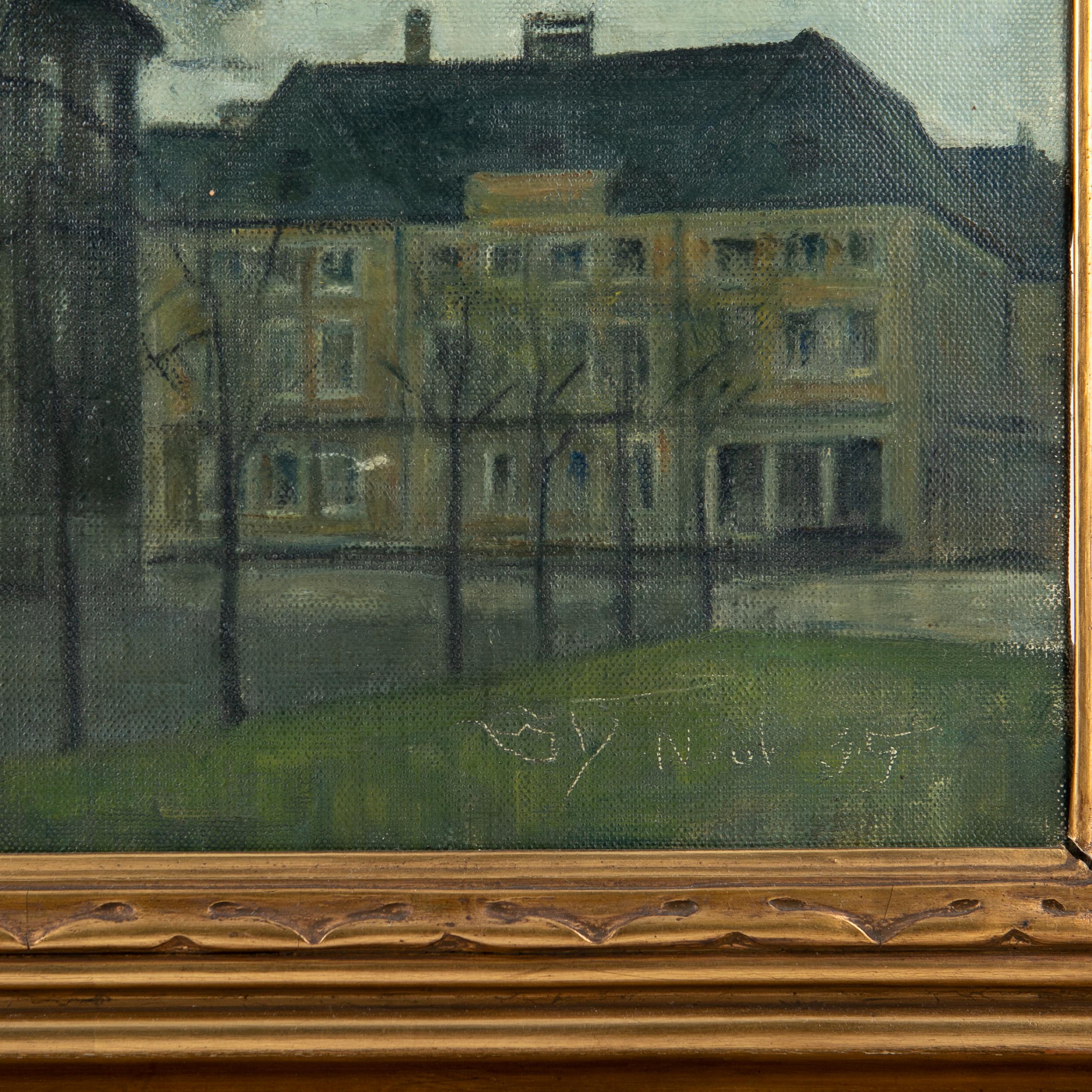 Painting Christiansborg in Autumn by Svend Hammershøi In Good Condition In Kastrup, DK