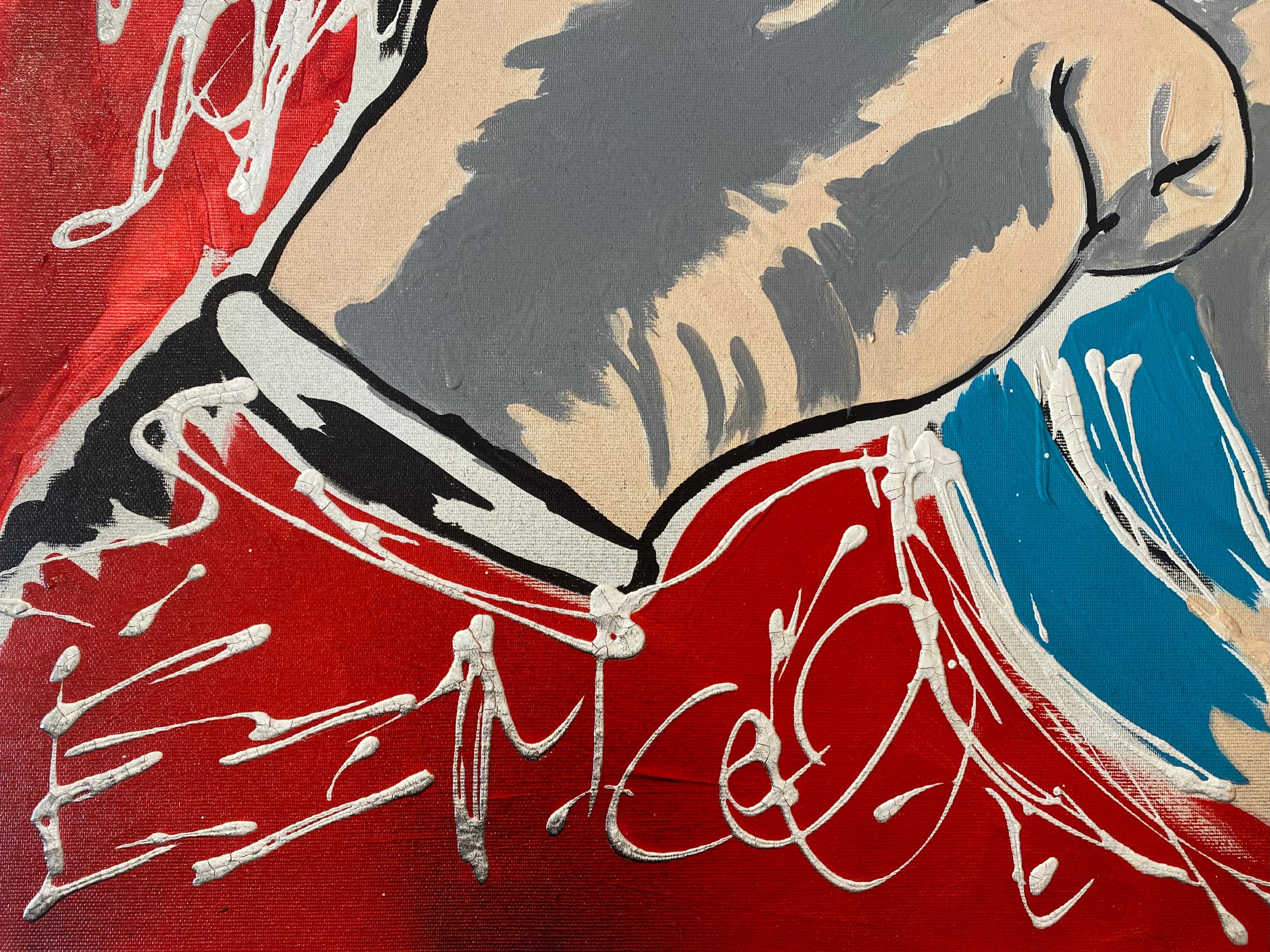 Pittura Clem$ - A. Einstein - Tecnica mista su tela in vendita 1