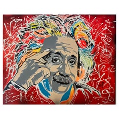Pittura Clem$ - A. Einstein - Tecnica mista su tela