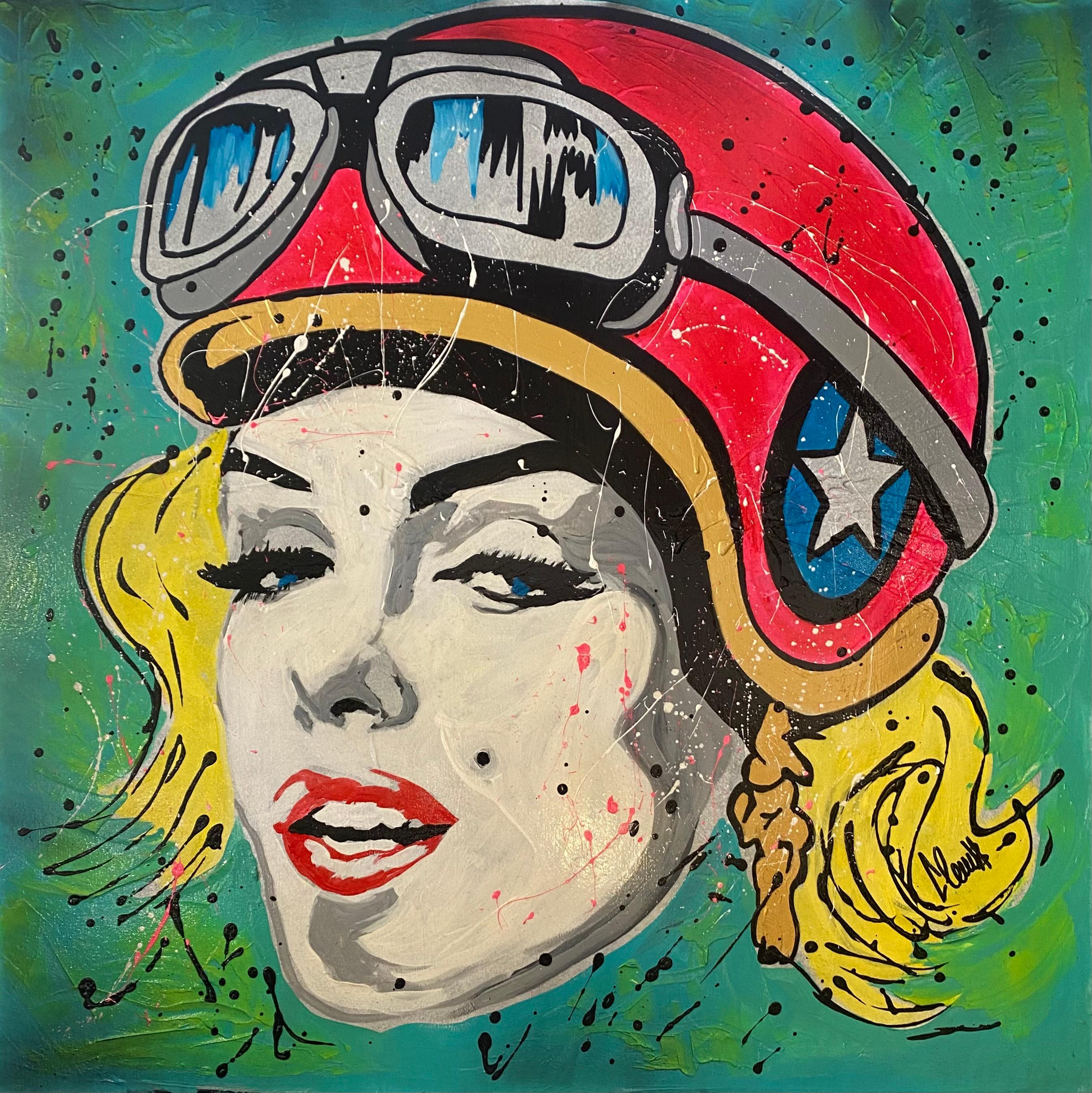 Painting Clem$, Marilyn Monroe Mixed Media on Canvas In Excellent Condition For Sale In Saint ouen, FR
