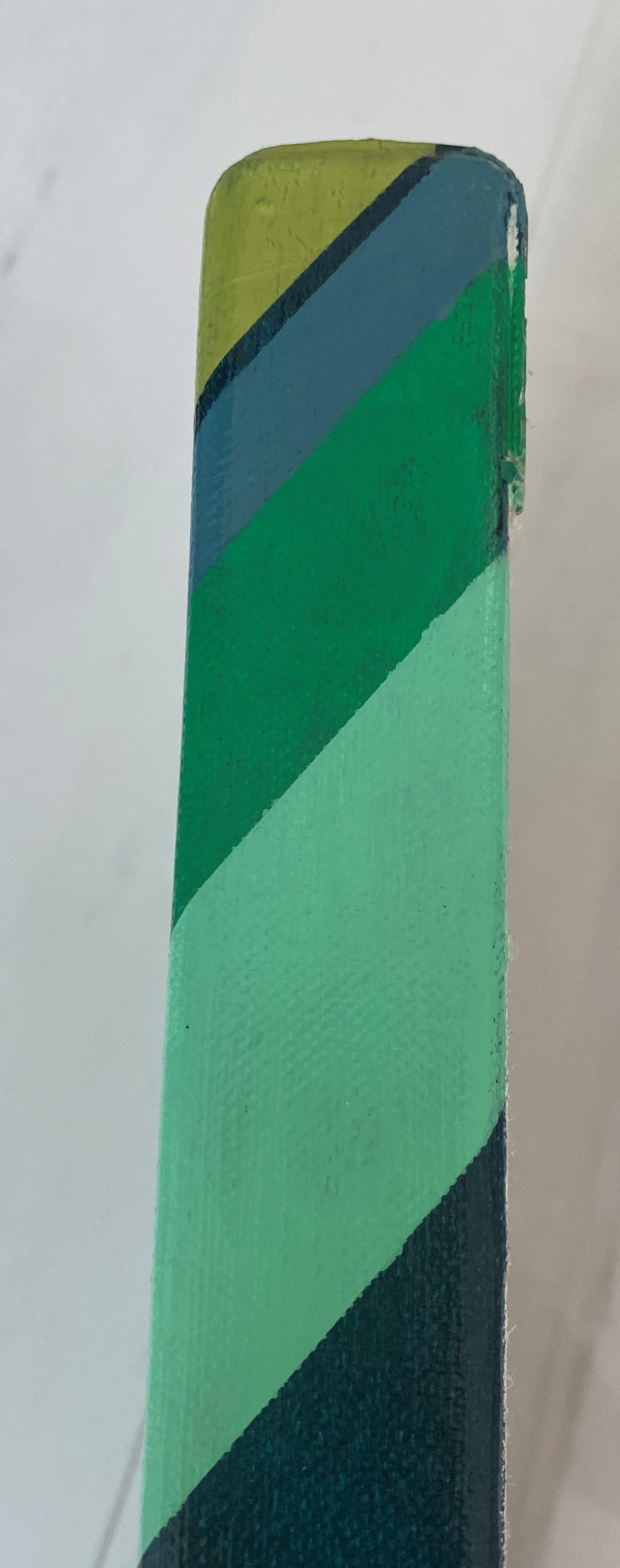  Gemälde „Komposition Grün“ 2010 Geometrische Moderne Leinwand von Cecilia Setterdahl (Gemalt) im Angebot
